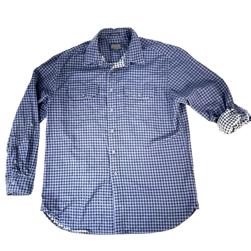 Pendleton Fairbanks Button Up Shirt Men's Large Plaid Long Sleeve Roll Tabs
